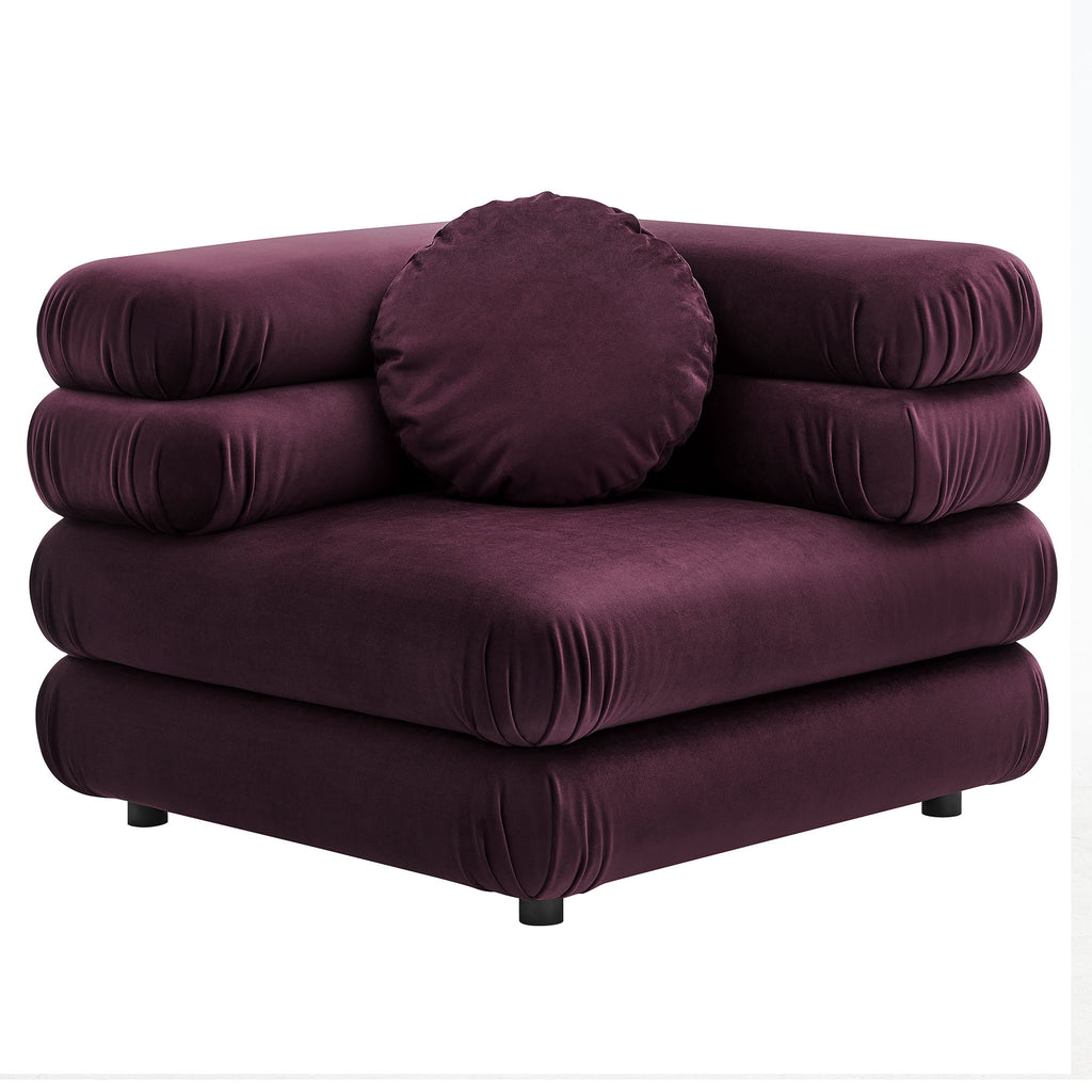 Jubilee Modular Performance Velvet Corner Chair - Mulberry