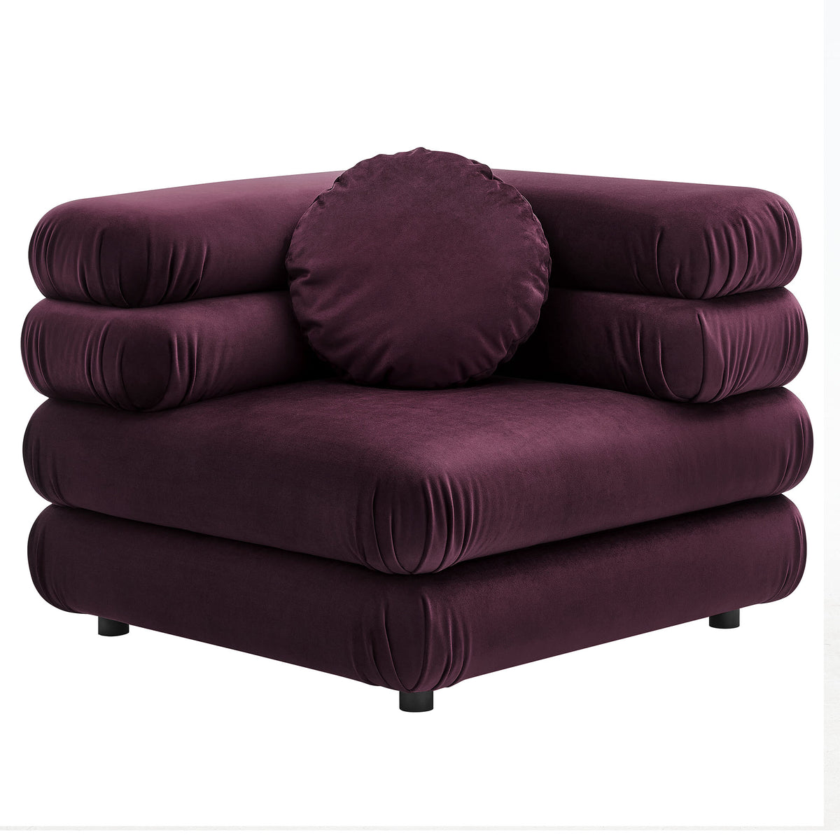 Jubilee 5-Piece Modular Performance Velvet Sectional Sofa - Mulberry