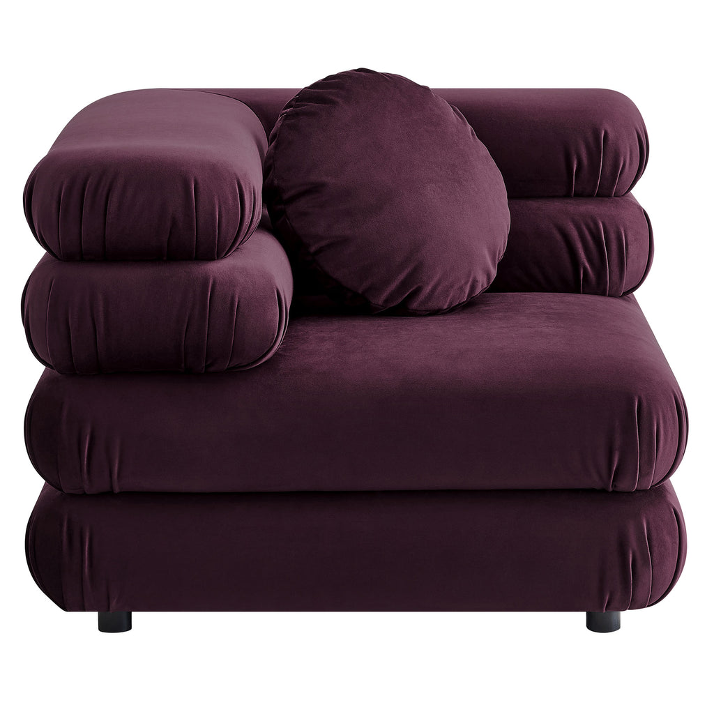 Jubilee 3-Piece Modular Performance Velvet Sectional Sofa - Mulberry