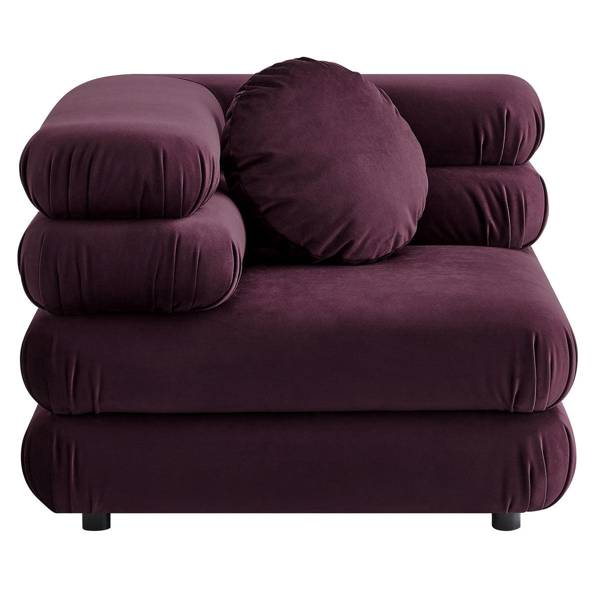 Jubilee 3-Piece Modular Performance Velvet Sectional Sofa - Mulberry