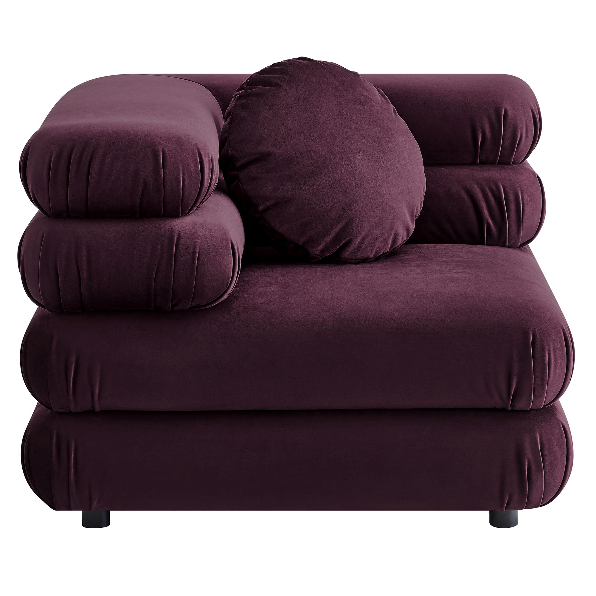 Jubilee 4-Piece Modular Performance Velvet Sectional Sofa - Mulberry