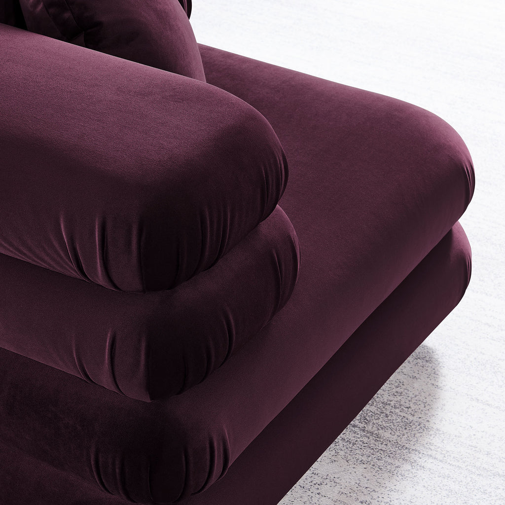 Jubilee Modular Performance Velvet Corner Chair - Mulberry