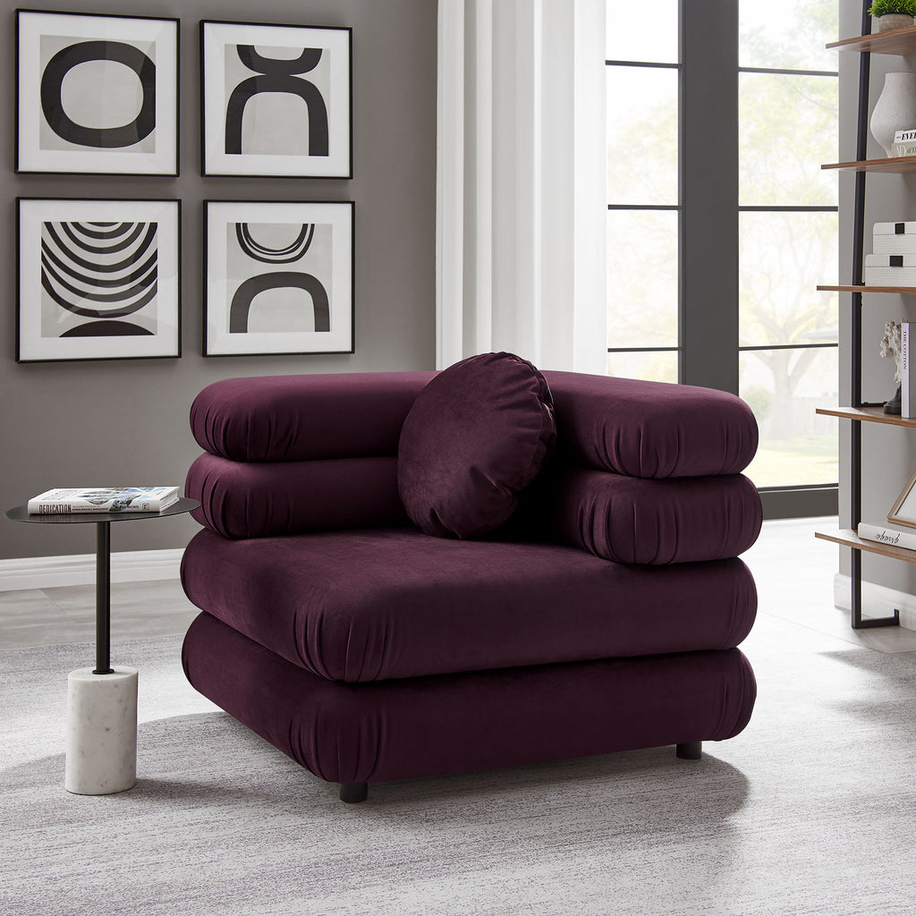 Jubilee Modular Performance Velvet Corner Chair - Mulberry