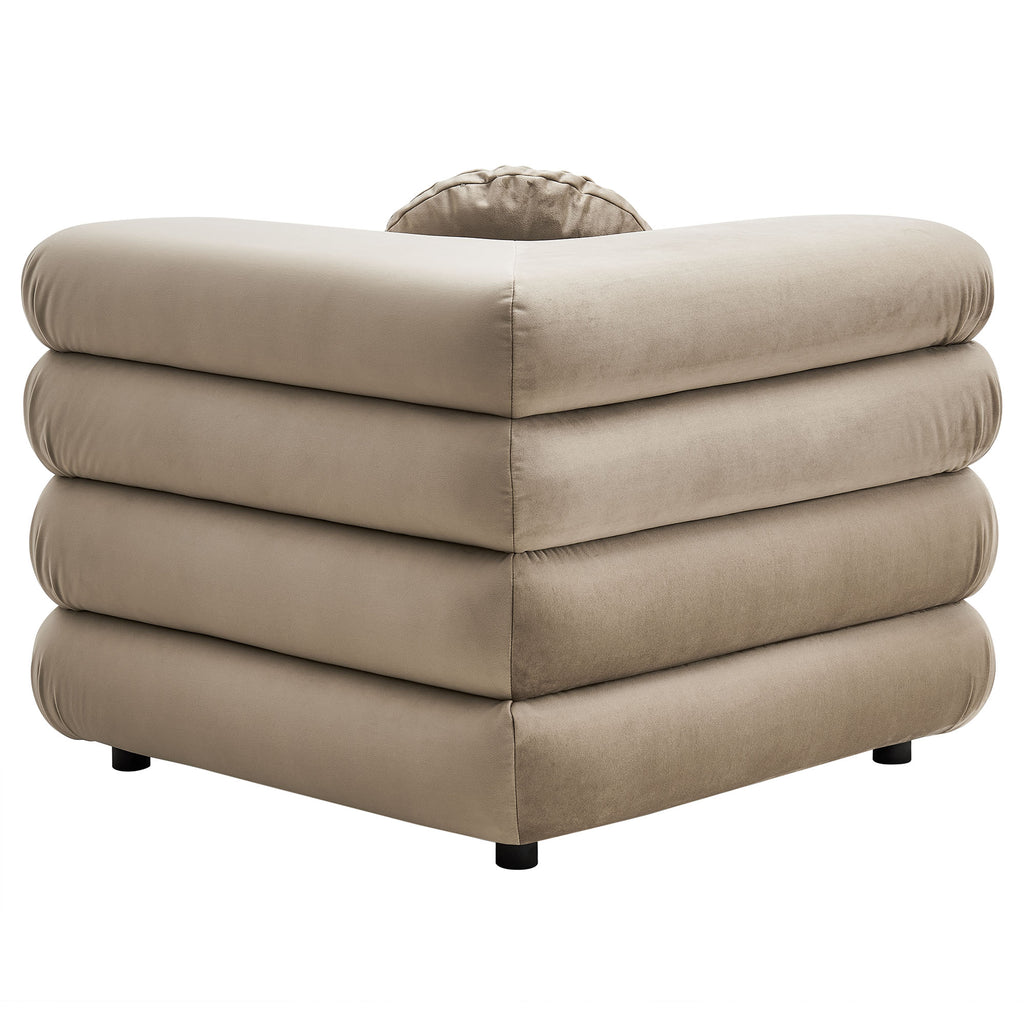 Jubilee 5-Piece Modular Performance Velvet Sectional Sofa - Taupe