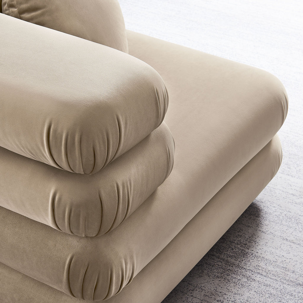 Jubilee Modular Performance Velvet Corner Chair - Taupe