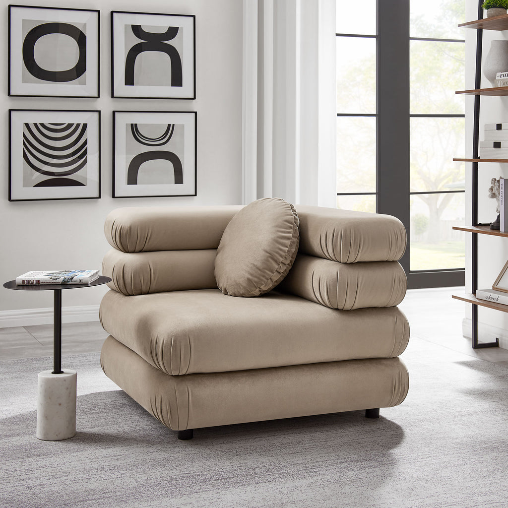 Jubilee Modular Performance Velvet Corner Chair - Taupe