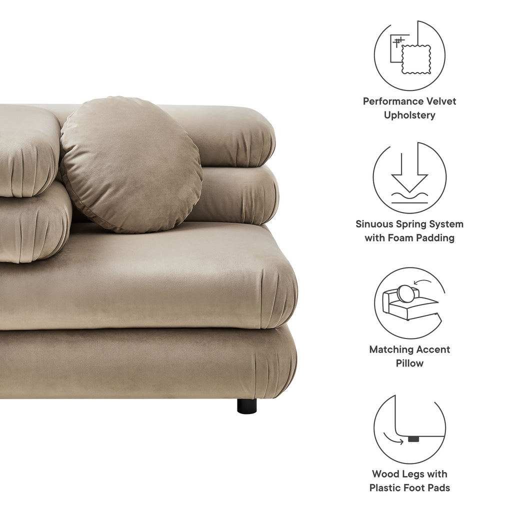 Jubilee Modular Performance Velvet Corner Chair - Taupe
