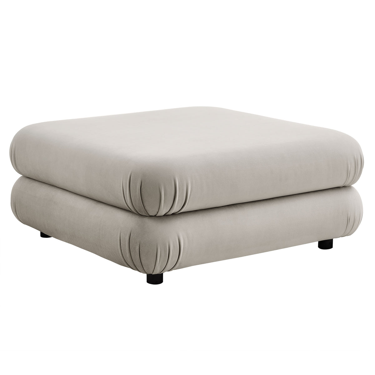 Jubilee Modular Performance Velvet Ottoman - Almond