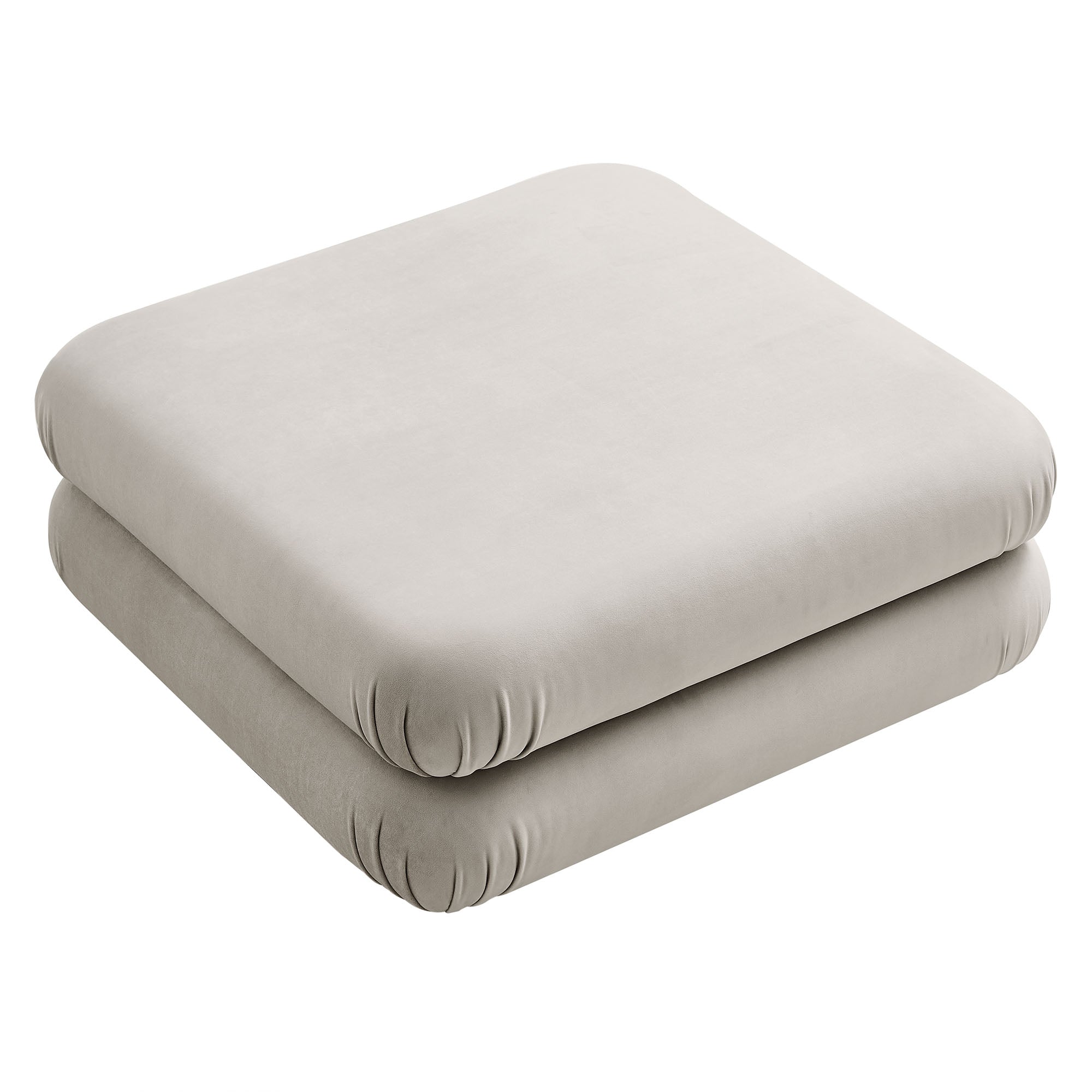 Jubilee Modular Performance Velvet Ottoman - Almond