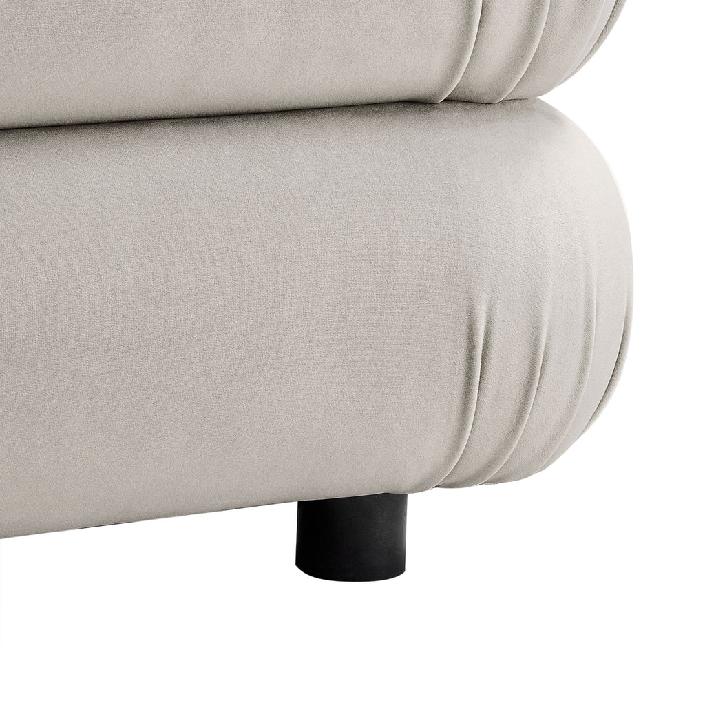 Jubilee Modular Performance Velvet Ottoman - Almond