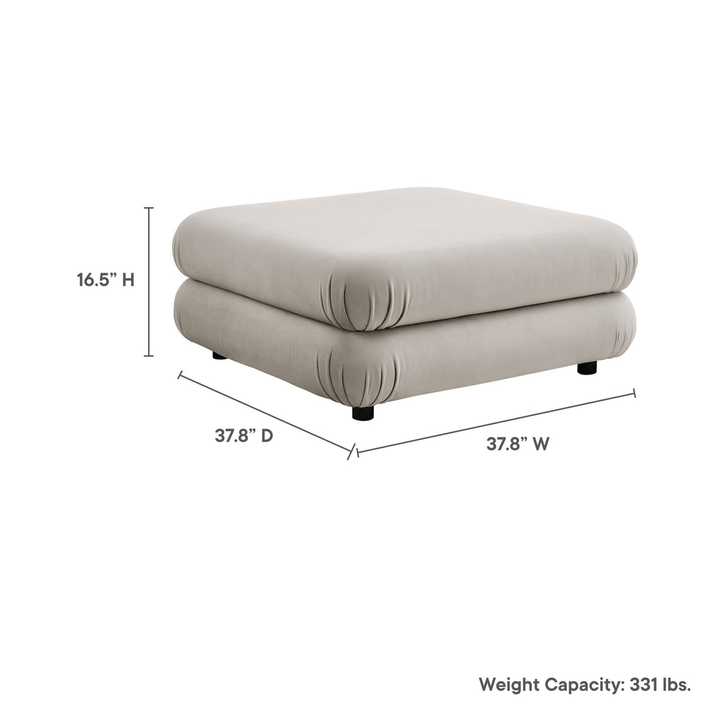 Jubilee Modular Performance Velvet Ottoman - Almond