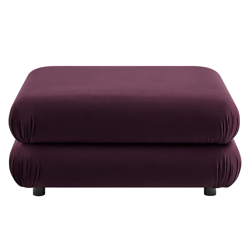 Jubilee Modular Performance Velvet Ottoman - Mulberry