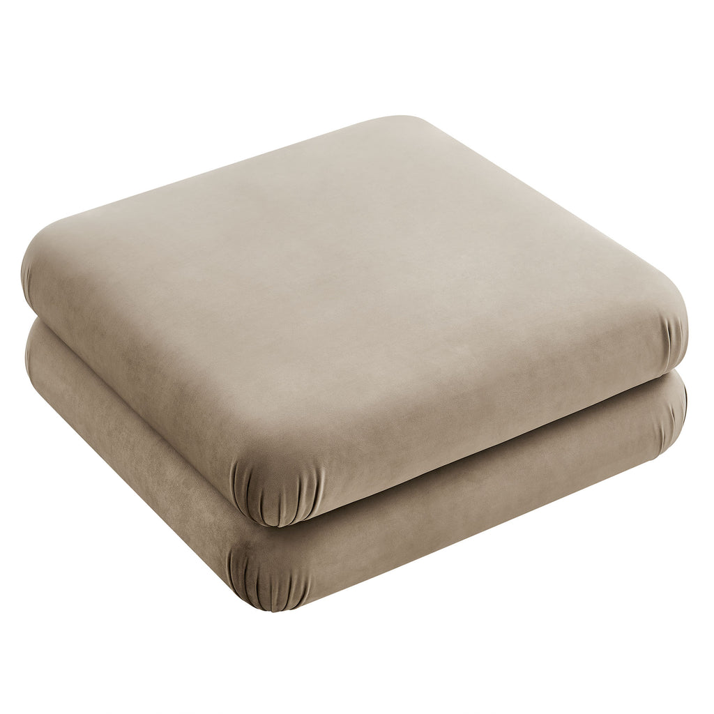 Jubilee Modular Performance Velvet Ottoman - Taupe