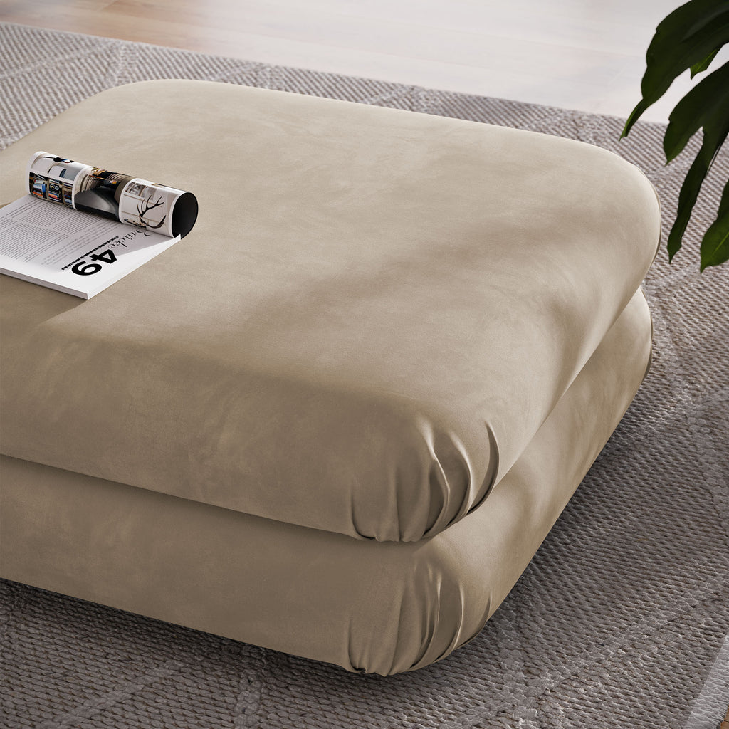 Jubilee Modular Performance Velvet Ottoman - Taupe