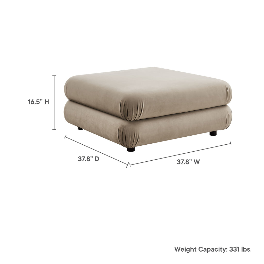 Jubilee Modular Performance Velvet Ottoman - Taupe