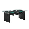 Ondine Glass Top Coffee Table - Black