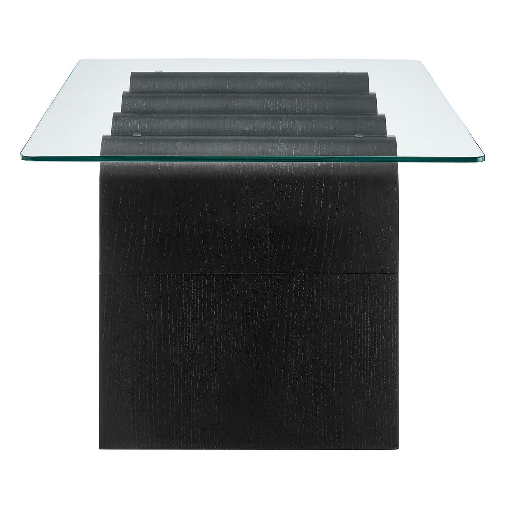 Ondine Glass Top Coffee Table - Black