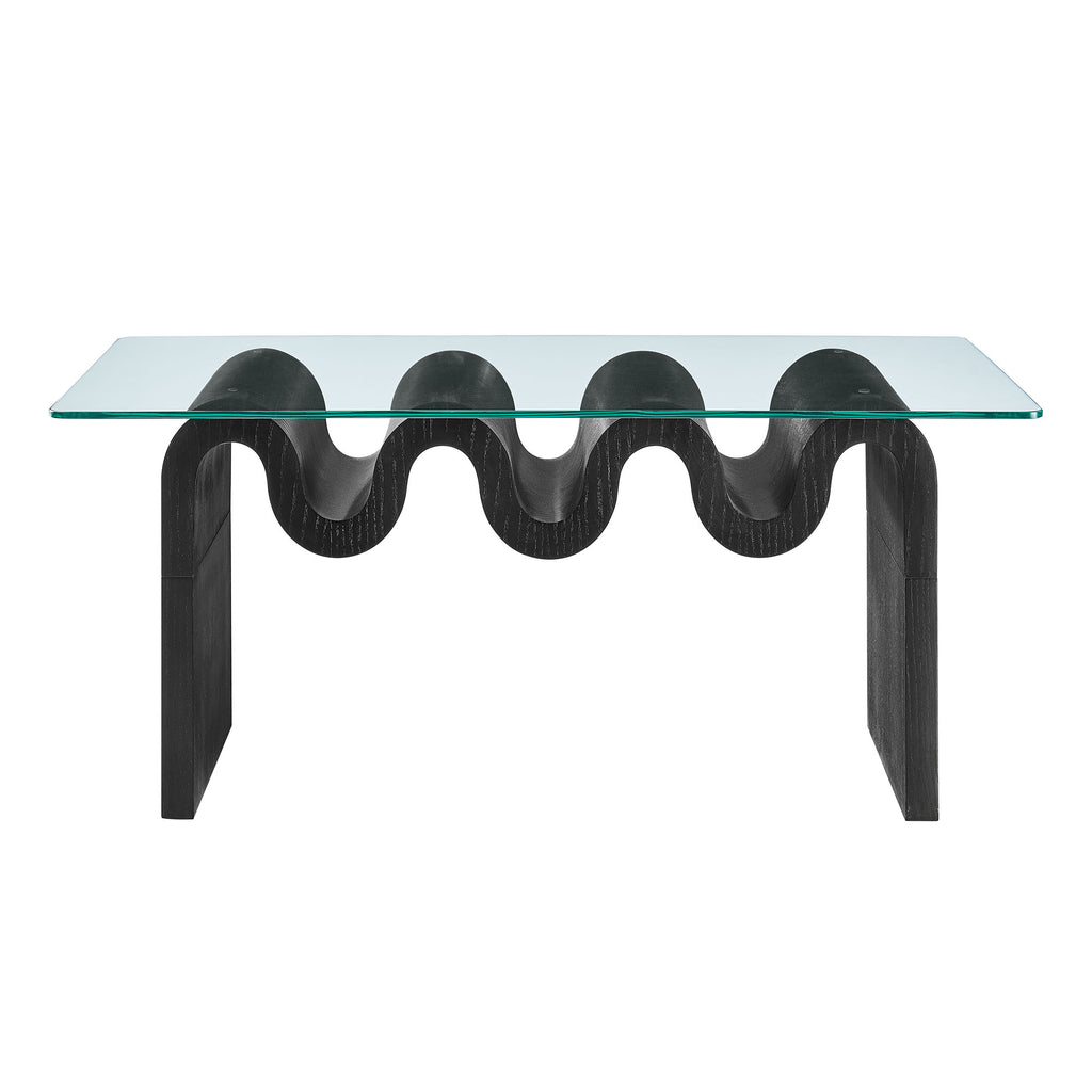 Ondine Glass Top Coffee Table - Black
