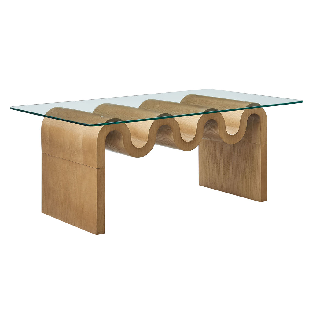 Ondine Glass Top Coffee Table - Natural