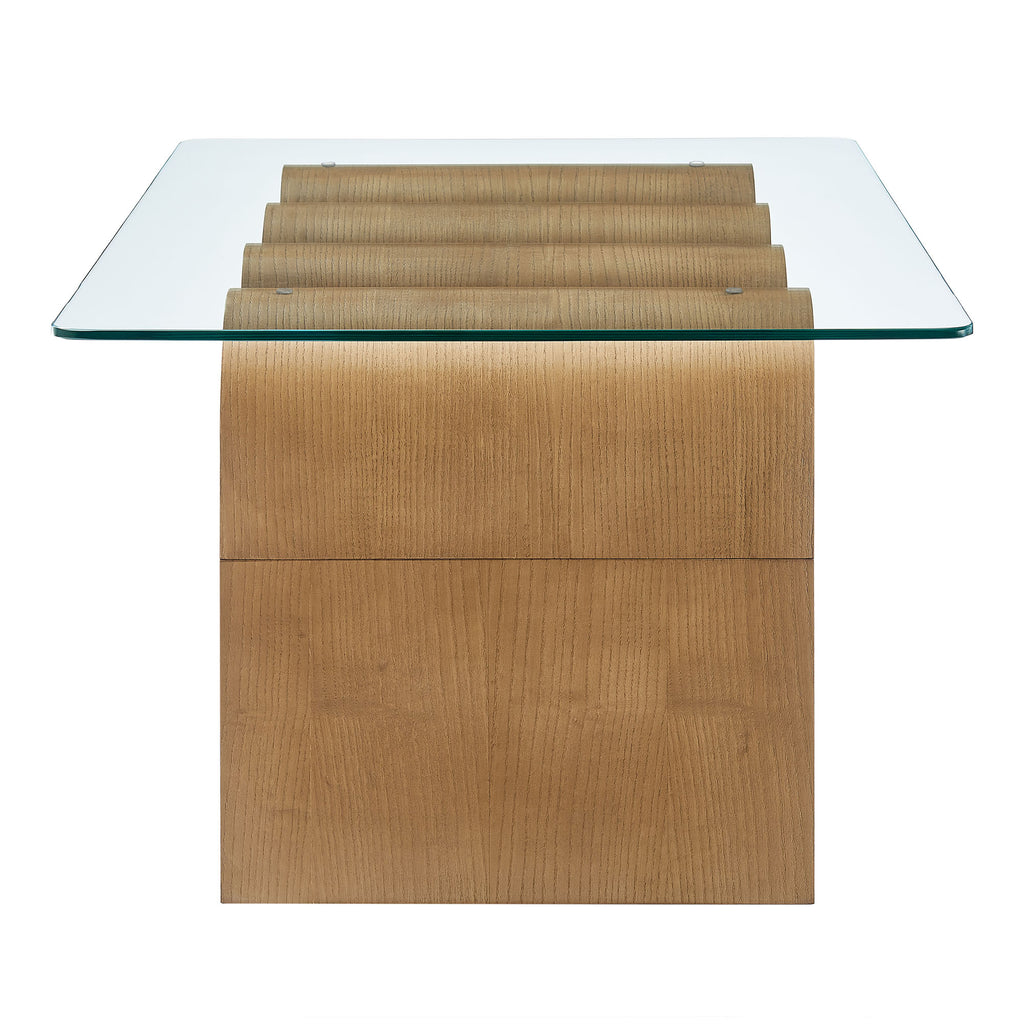 Ondine Glass Top Coffee Table - Natural