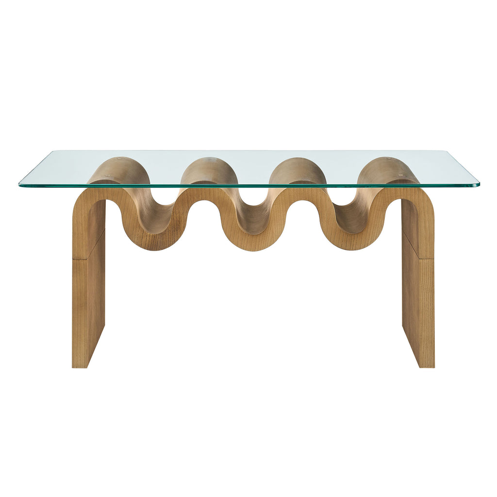 Ondine Glass Top Coffee Table - Natural