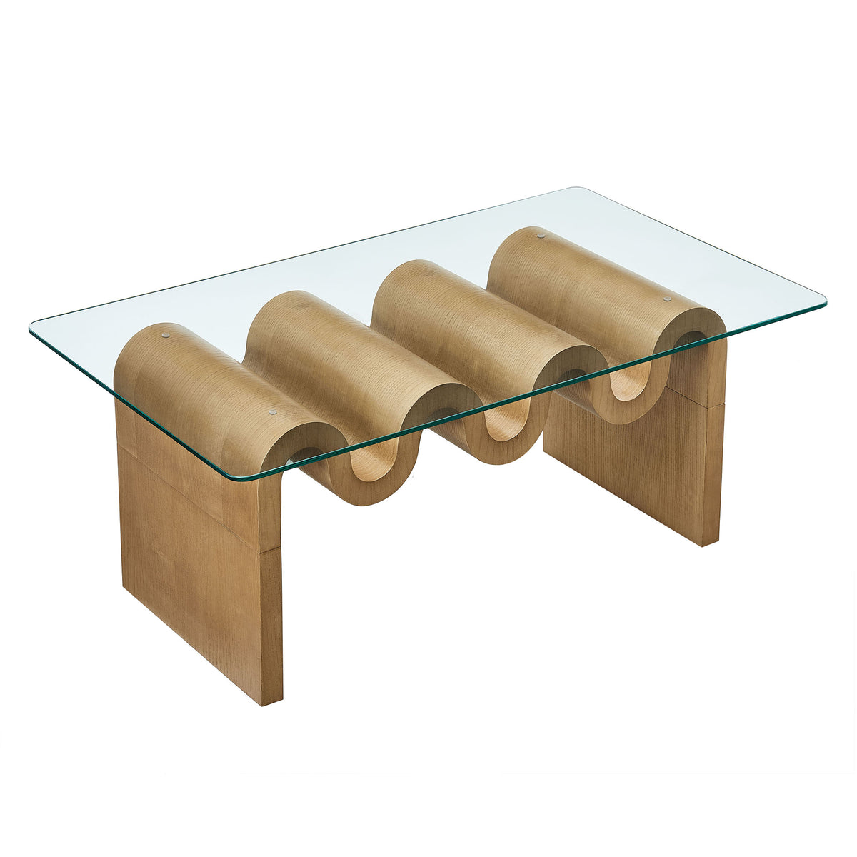 Ondine Glass Top Coffee Table - Natural