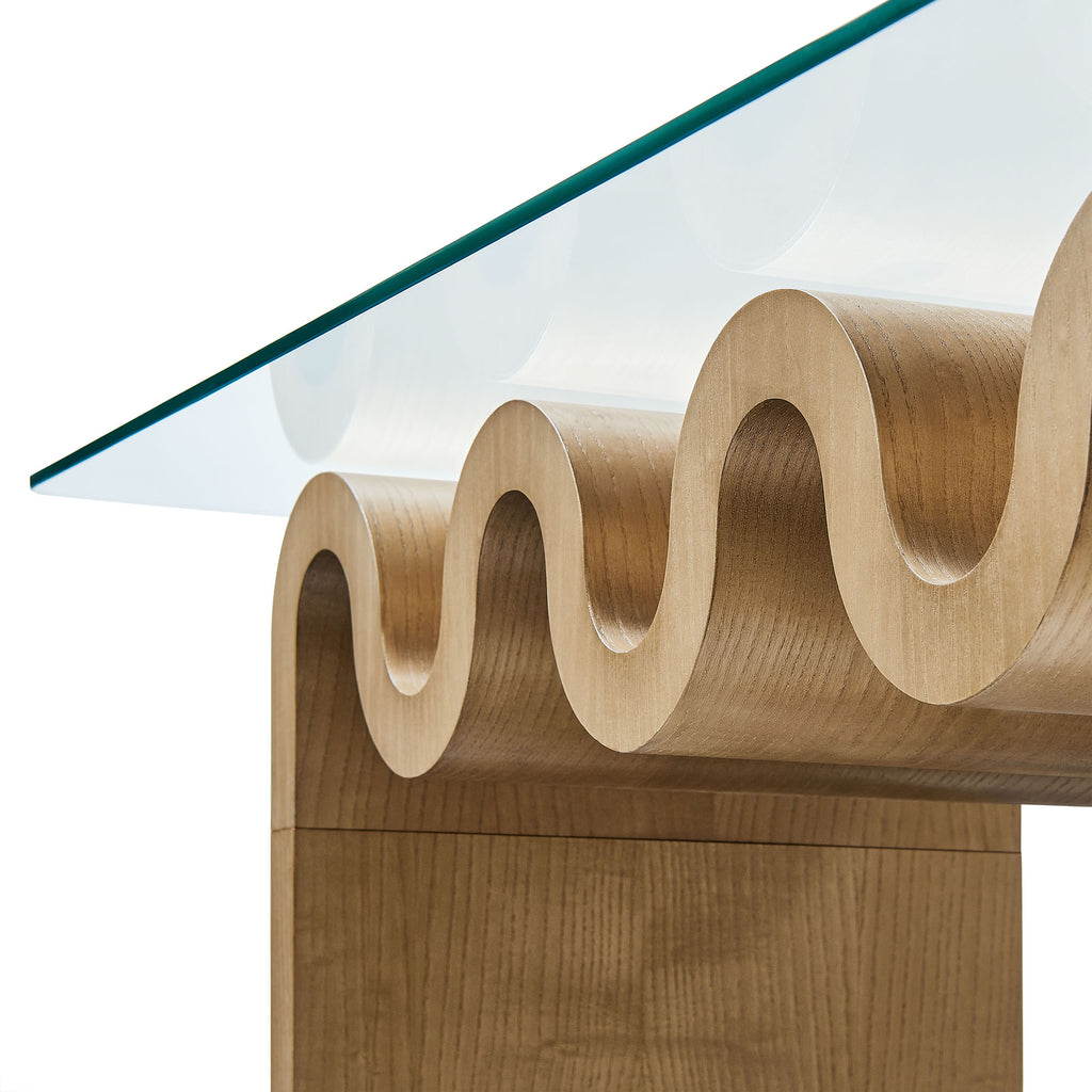 Ondine Glass Top Coffee Table - Natural
