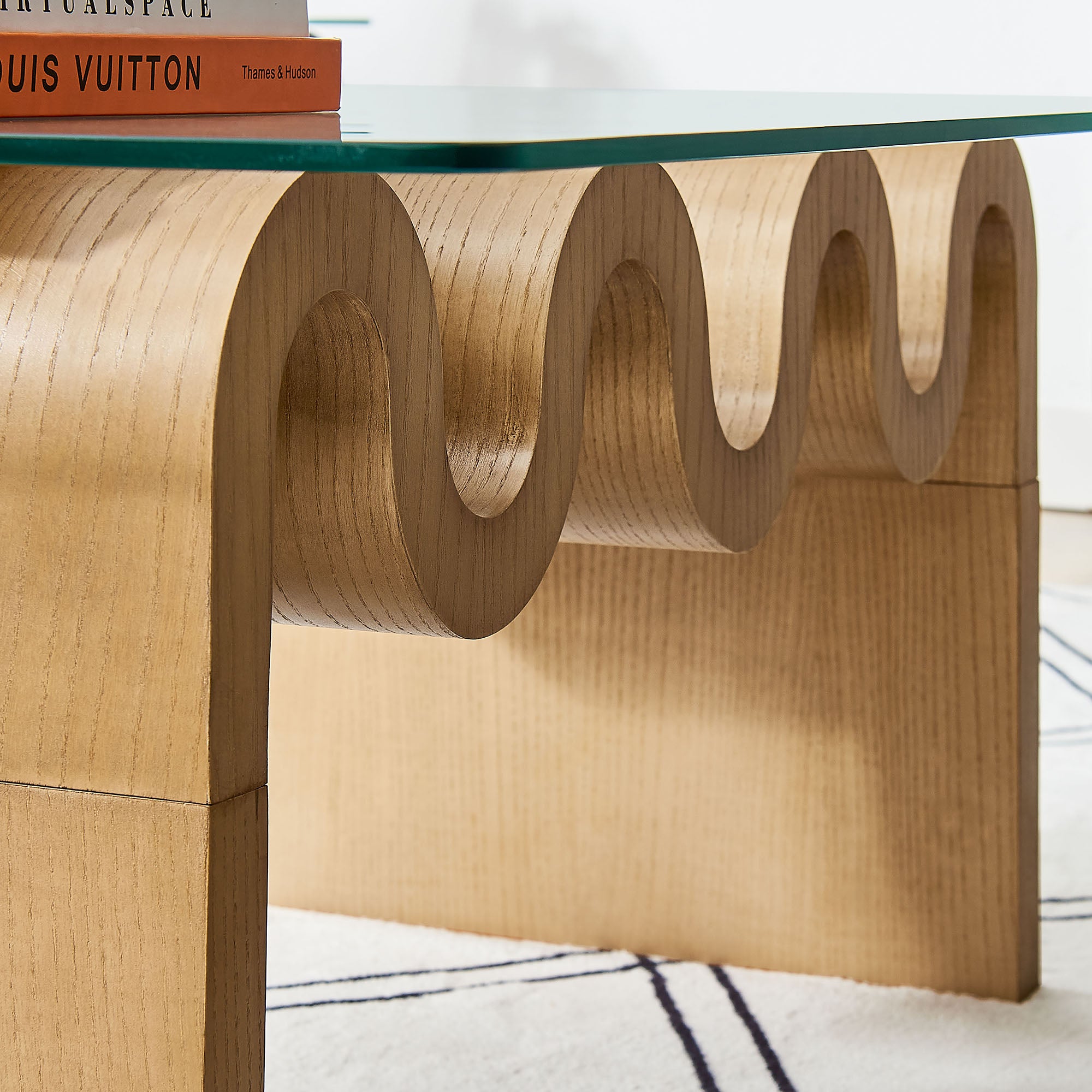 Ondine Glass Top Coffee Table - Natural