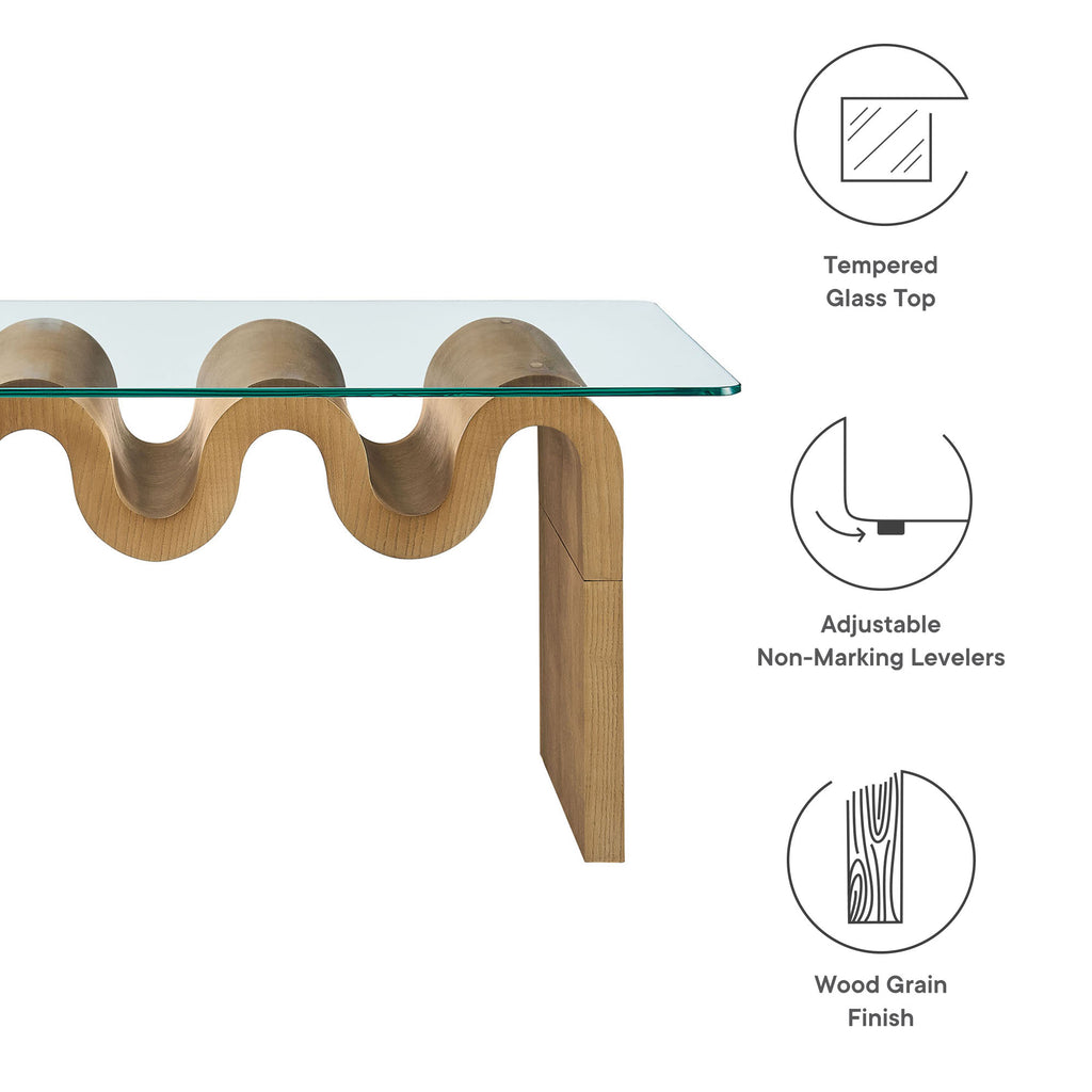 Ondine Glass Top Coffee Table - Natural