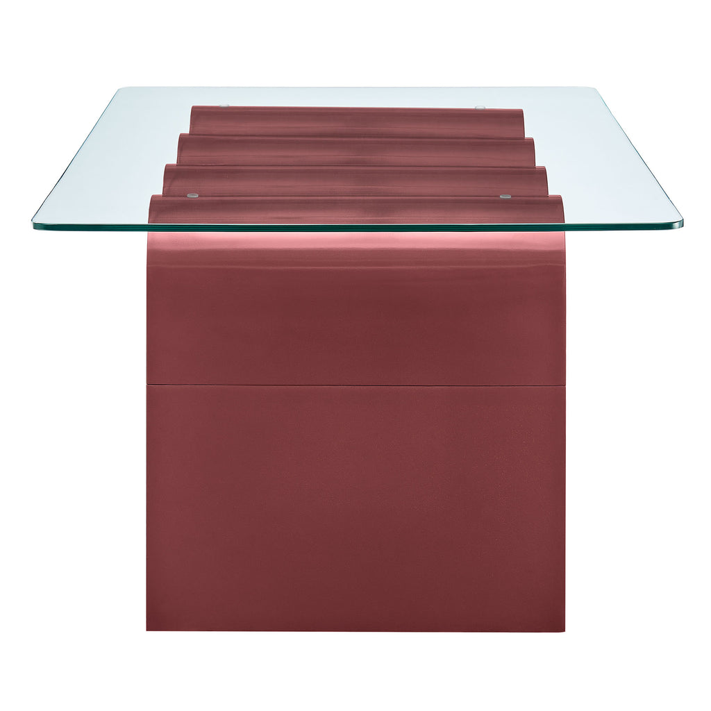 Ondine Glass Top Coffee Table - Spiced Apple
