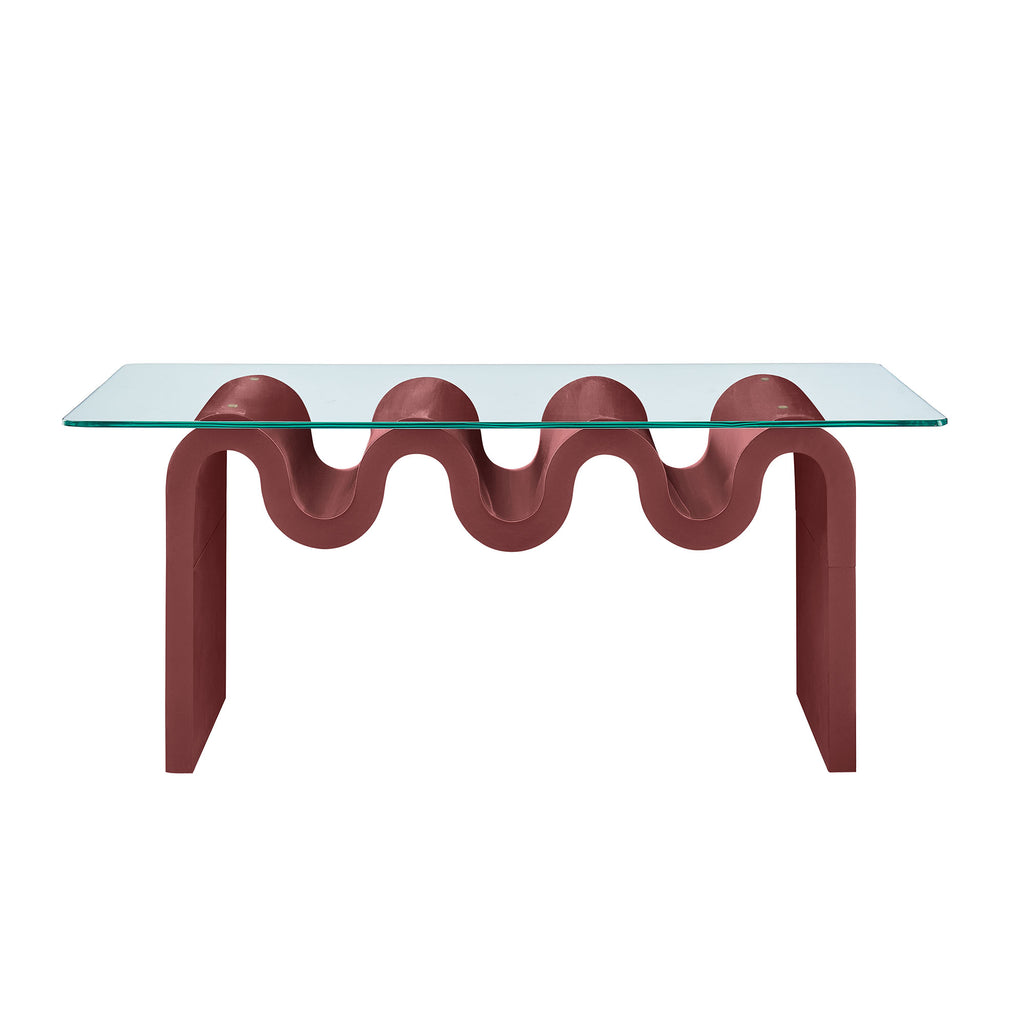 Ondine Glass Top Coffee Table - Spiced Apple