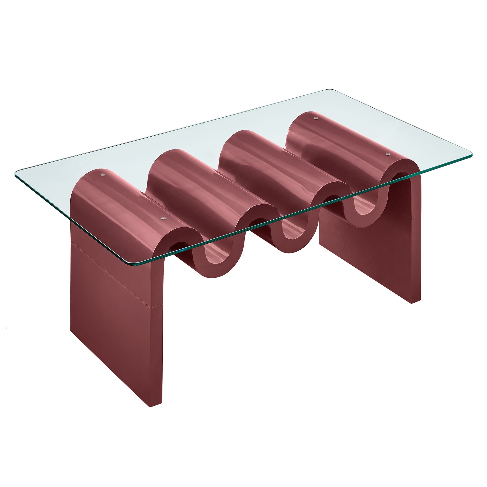 Ondine Glass Top Coffee Table - Spiced Apple