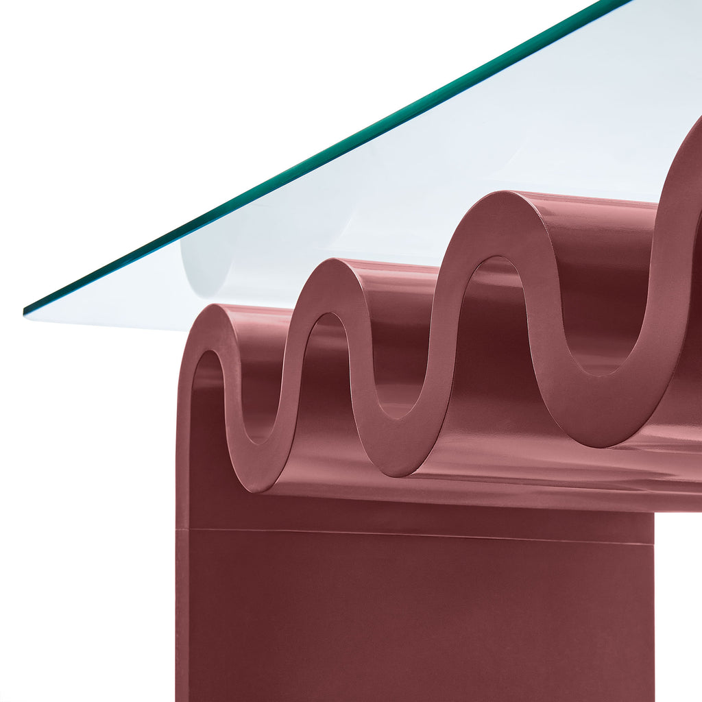 Ondine Glass Top Coffee Table - Spiced Apple