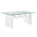 Ondine Glass Top Coffee Table - White