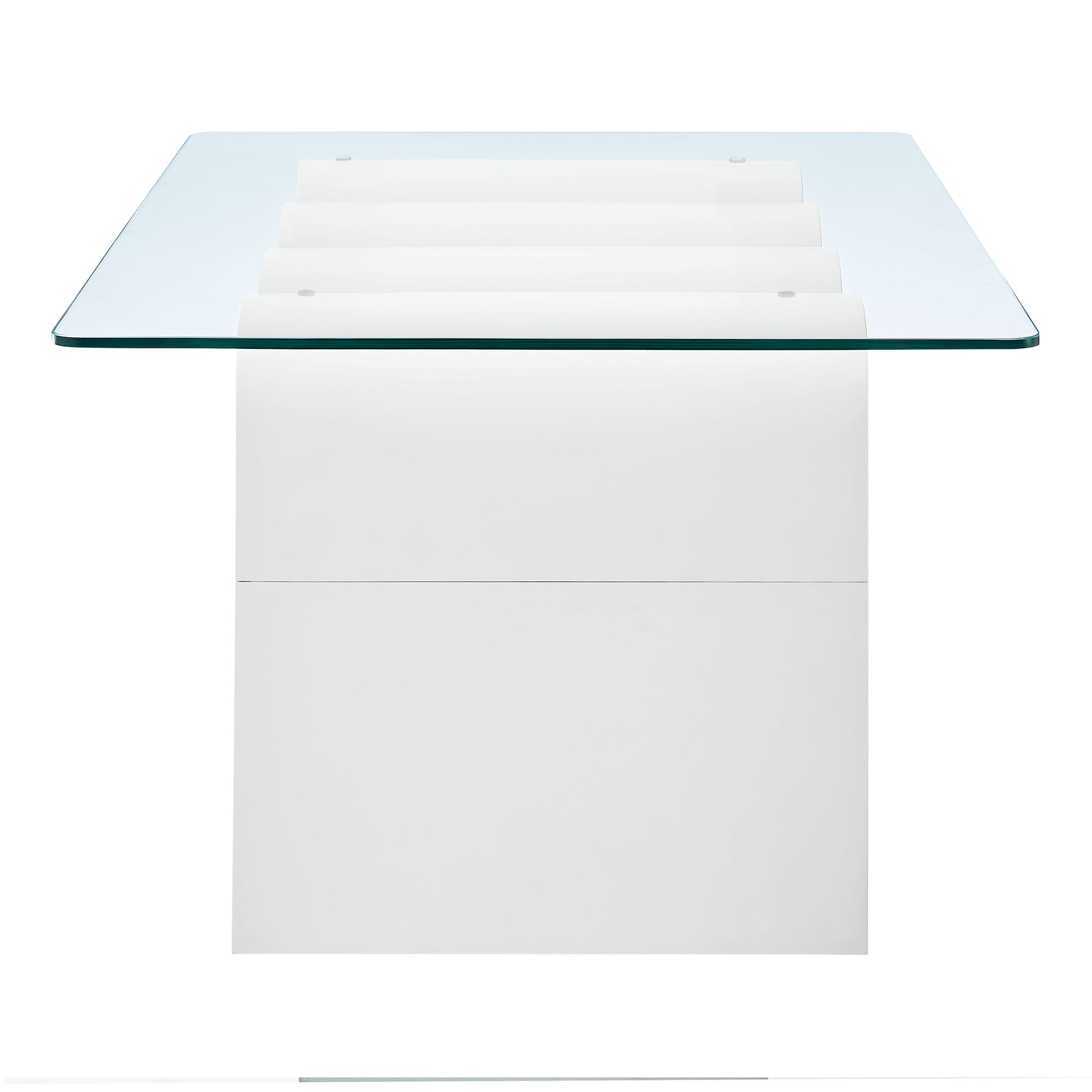 Ondine Glass Top Coffee Table - White