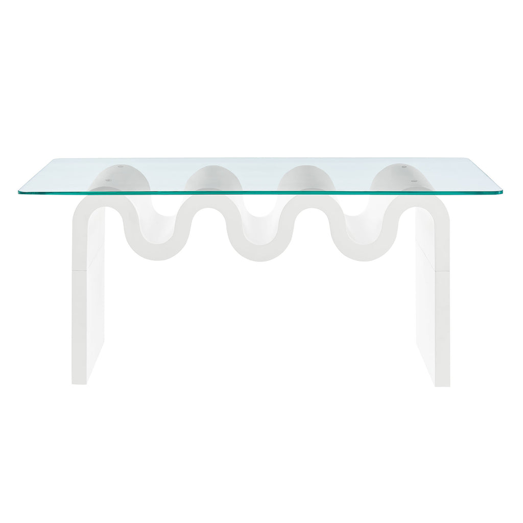 Ondine Glass Top Coffee Table - White