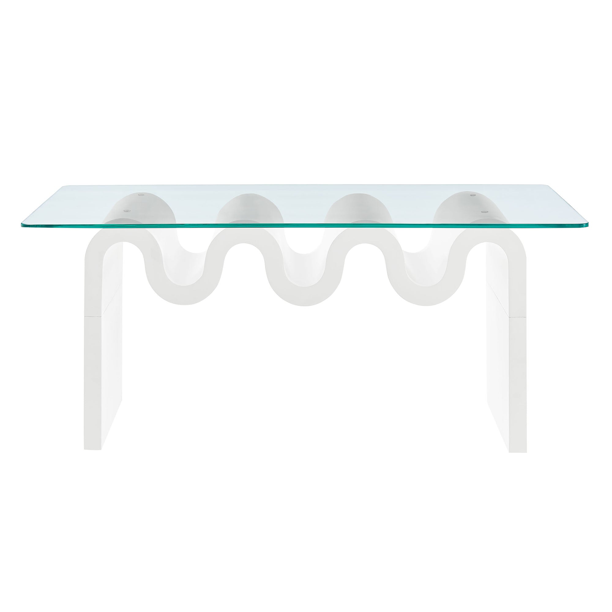 Ondine Glass Top Coffee Table - White