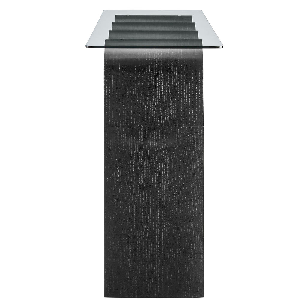 Ondine Glass Top 50" Console Table - Black