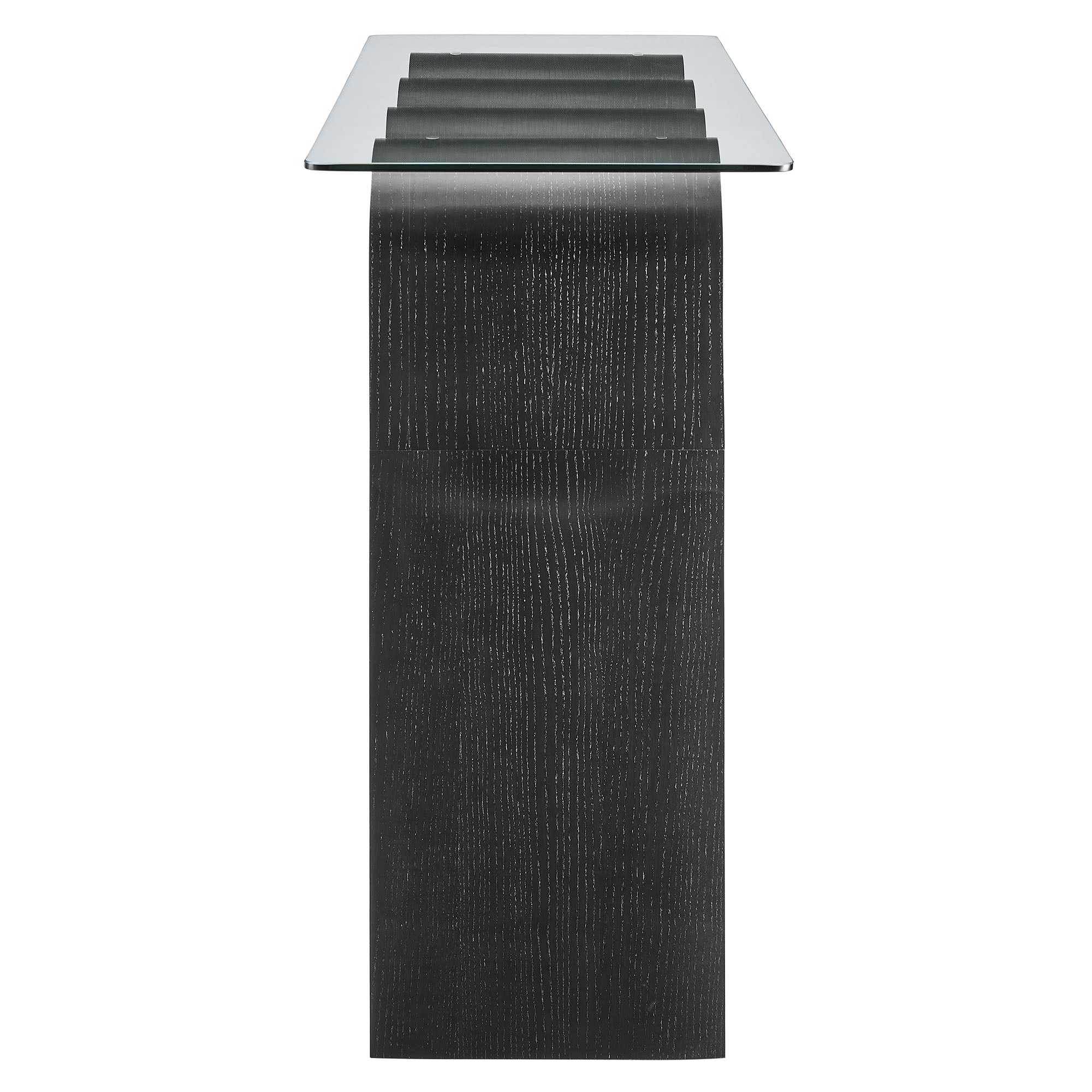Ondine Glass Top 50" Console Table - Black