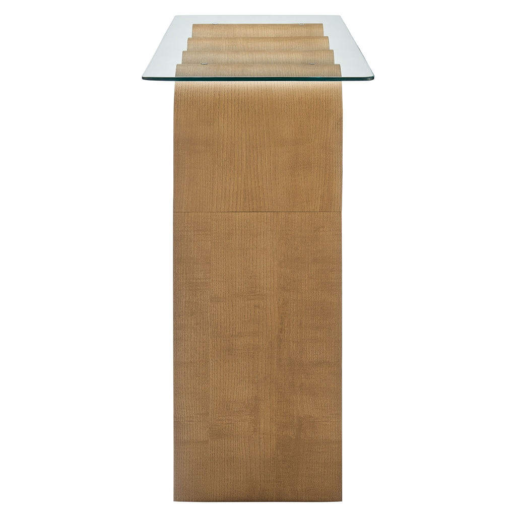 Ondine Glass Top 50" Console Table - Natural
