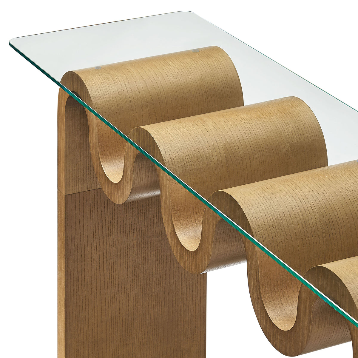 Ondine Glass Top 50" Console Table - Natural