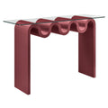 Ondine Glass Top 50" Console Table - Spiced Apple