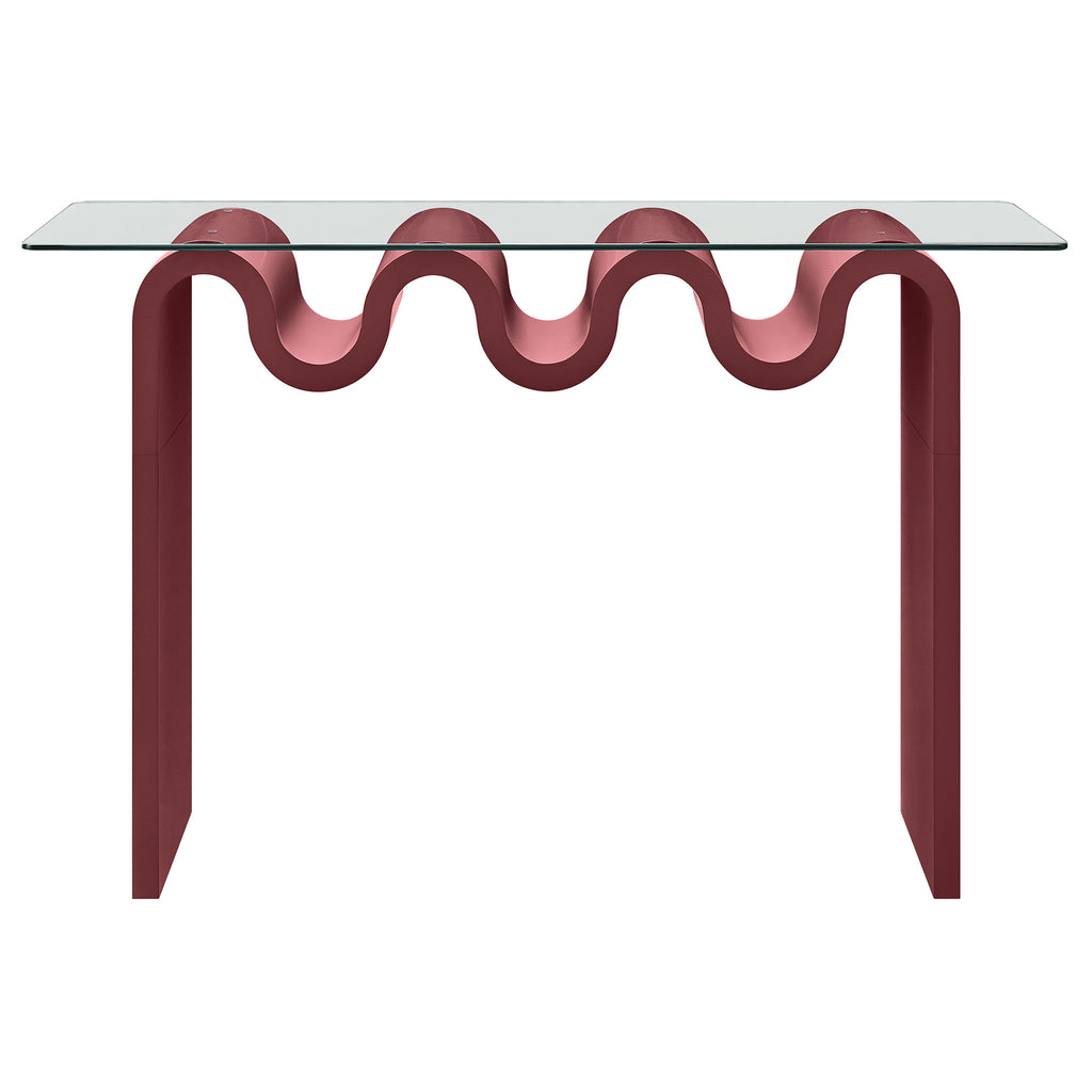 Ondine Glass Top 50" Console Table - Spiced Apple