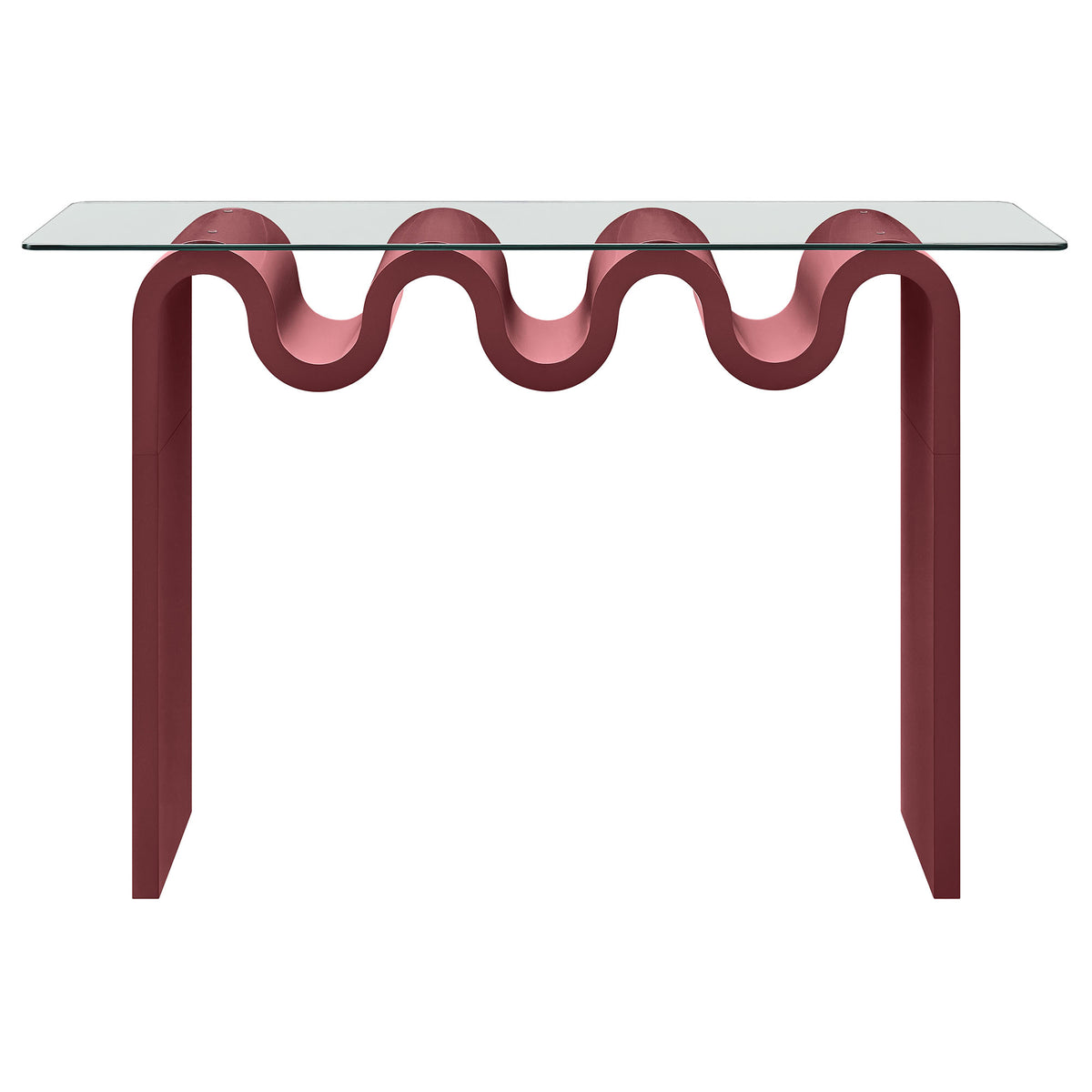 Ondine Glass Top 50" Console Table - Spiced Apple