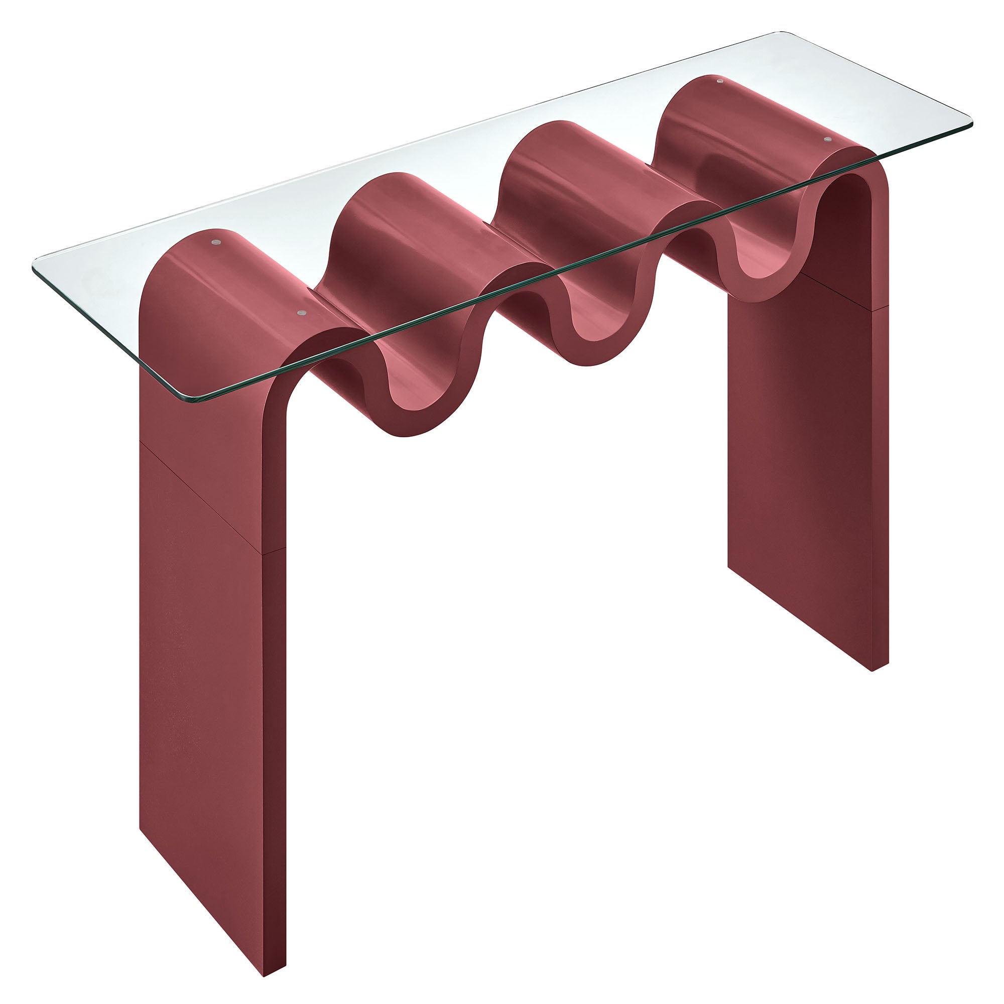 Ondine Glass Top 50" Console Table - Spiced Apple