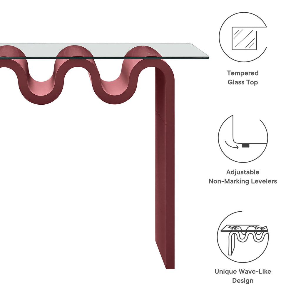 Ondine Glass Top 50" Console Table - Spiced Apple