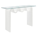 Ondine Glass Top 50" Console Table - White