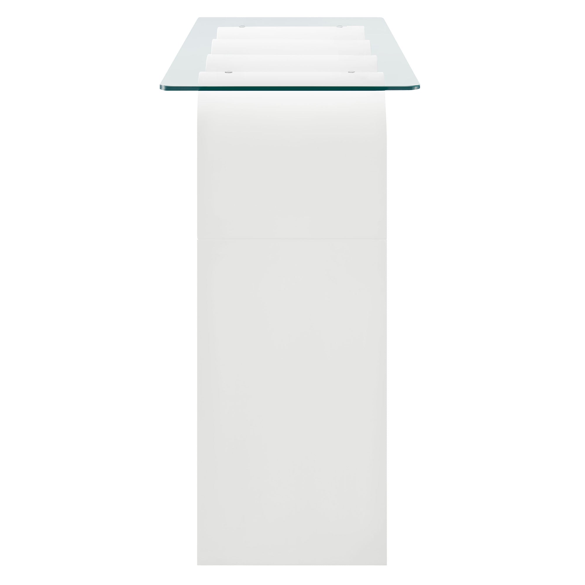 Ondine Glass Top 50" Console Table - White