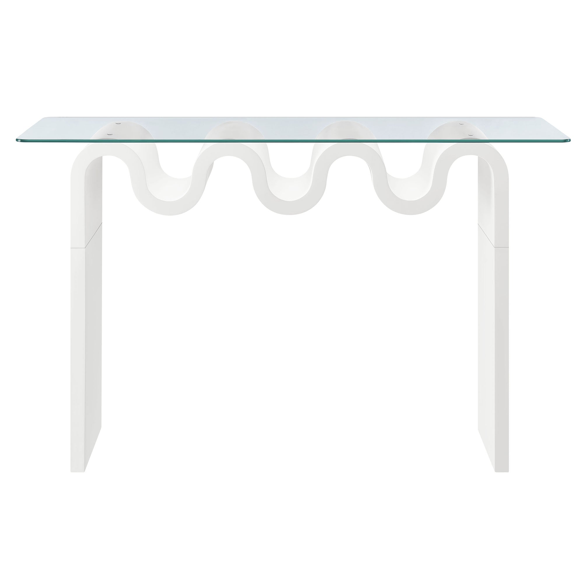 Ondine Glass Top 50" Console Table - White