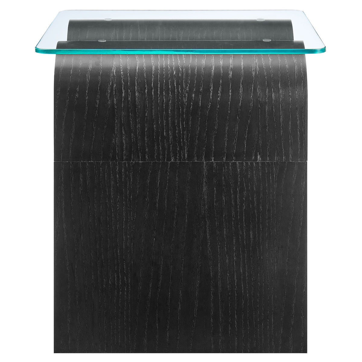 Ondine Glass Top Side Table - Black